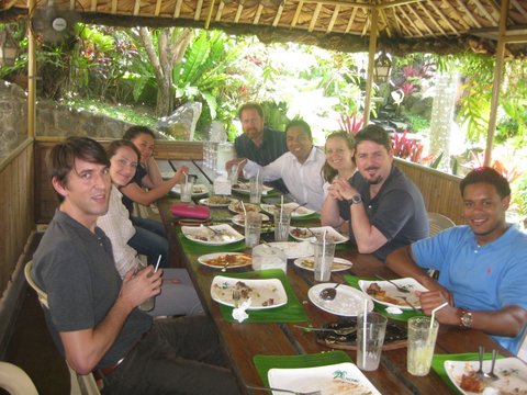 Team Philippines and CRS staff grabbing lunch between interviews. 