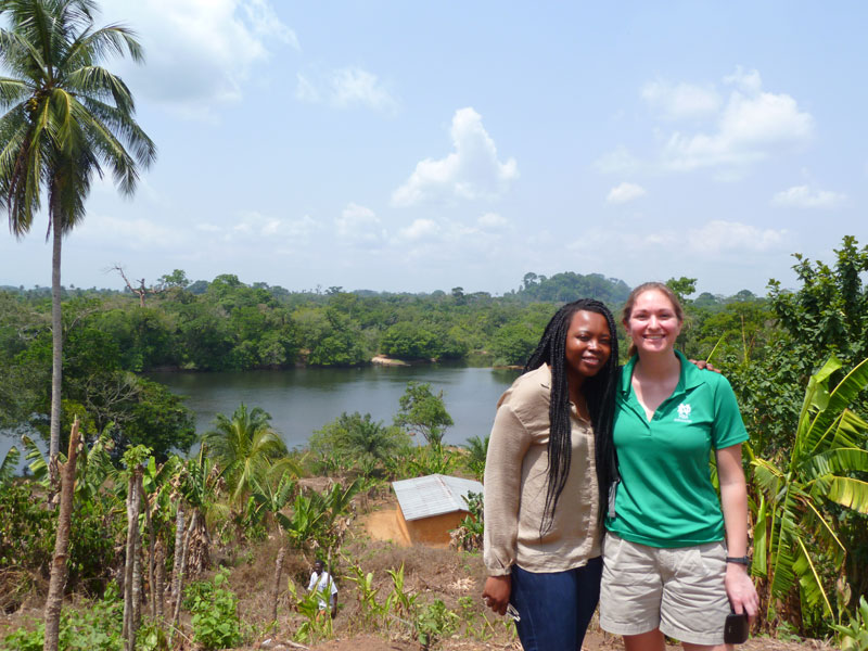 Lwando and Michelle checking out the border between Guinea and Sierra Leone.