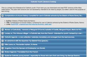 Catholic Youth Literature Project catalog