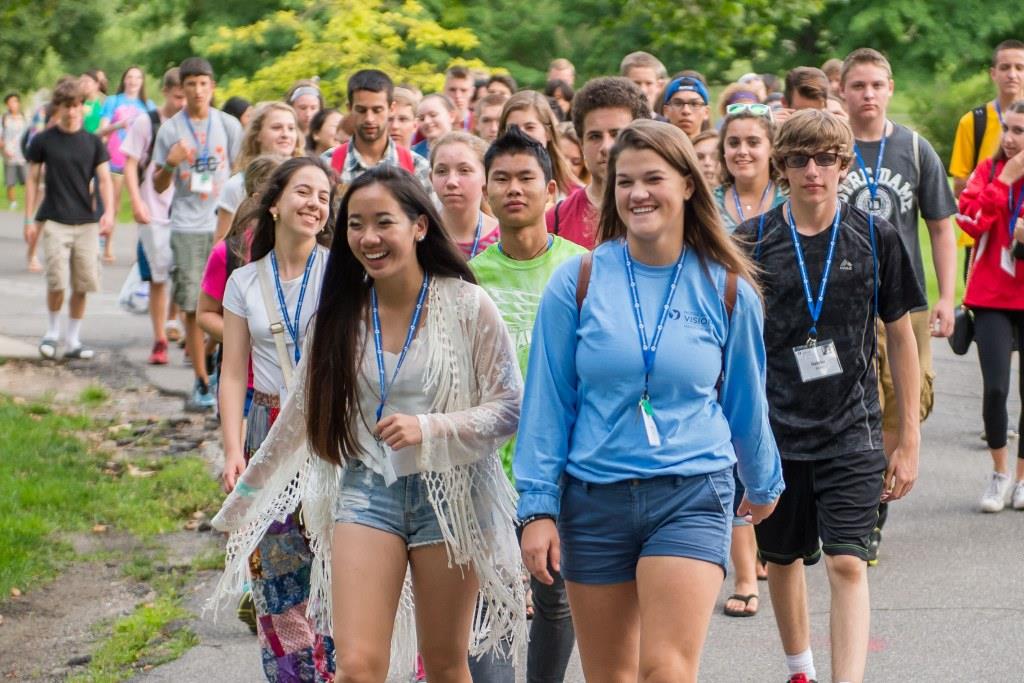 Jul. 15, 2015; ND Vision students walk on campus, Summer 2015. (Photo by Matt Cashore/University of Notre Dame)