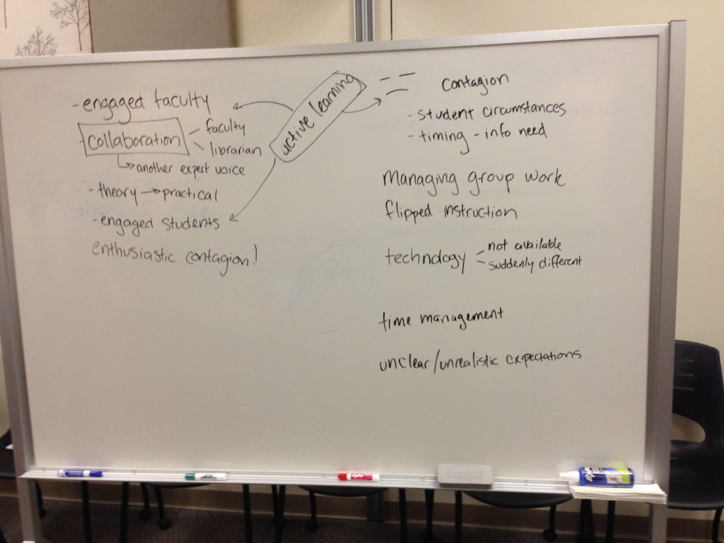 the whiteboard with our session notes
