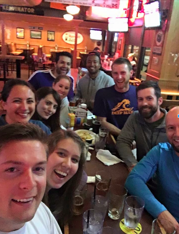 9.5 Notre Dame MBA students enjoying a round at Brother's. (Photo courtesy Dara Chesnutt)