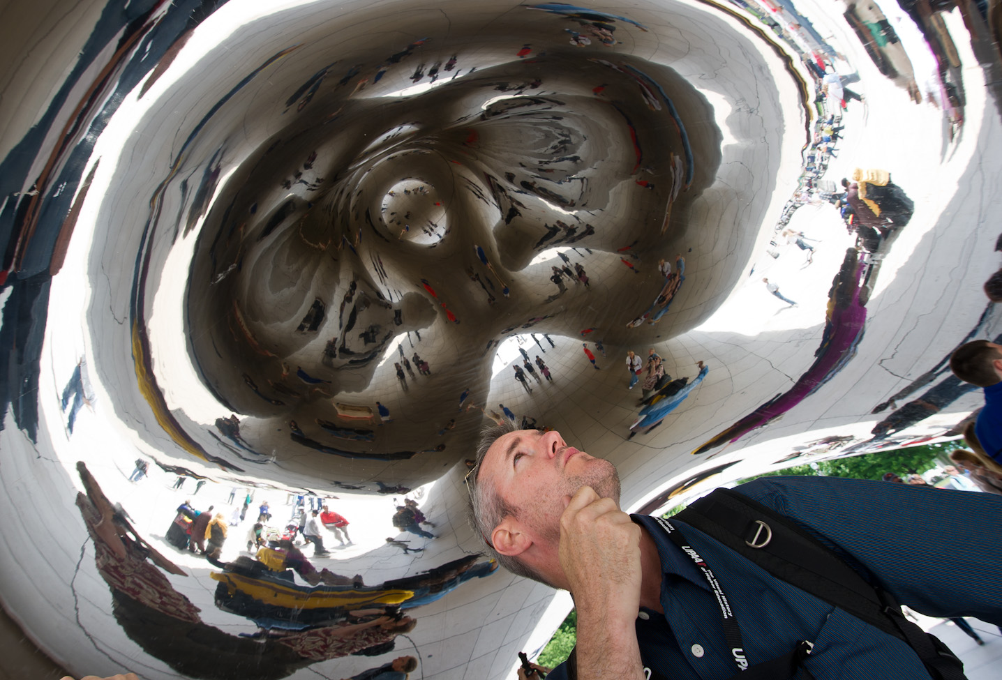 Robbie Rogers of Baylor grabbed my camera and took this photo of me underneath the famous "Bean" sculpture.