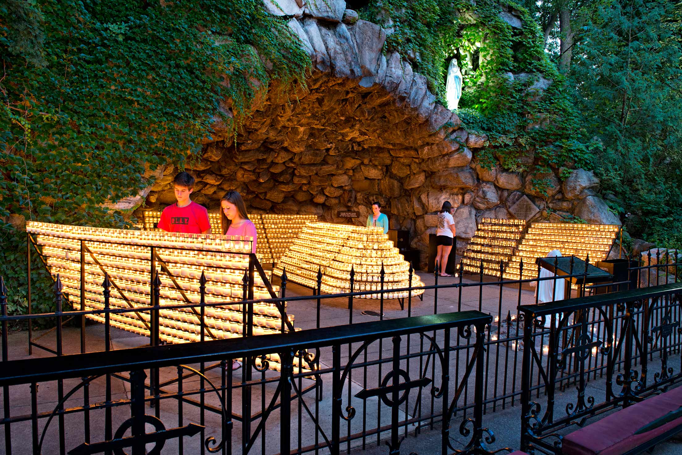 July 12, 2013; Grotto pano. Photo by Barbara Johnston/University of Notre Dame 