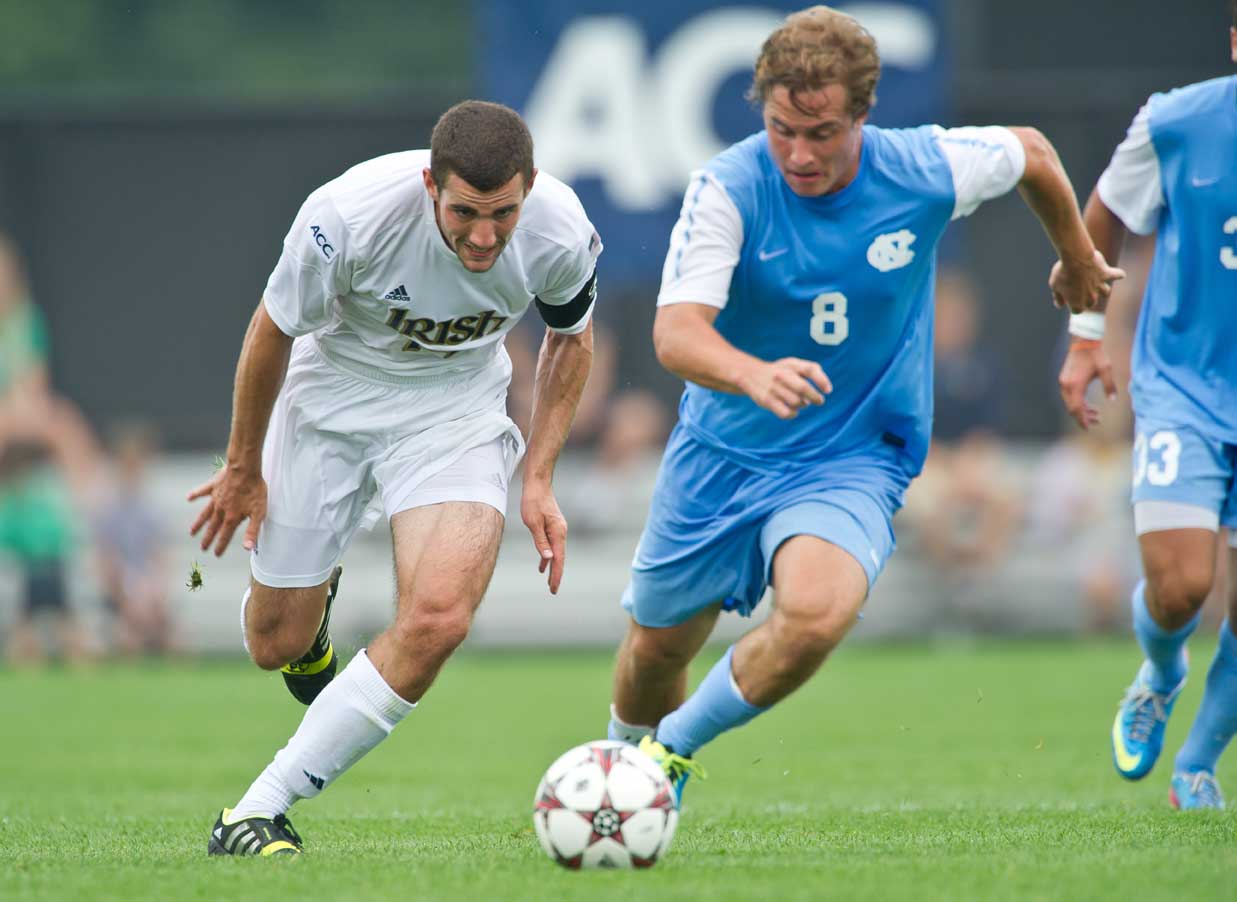 Sep 8, 2013; Men's Soccer vs North Carolina, Andrew O'Malley (12). Photo by Matt Cashore/University of Notre Dame