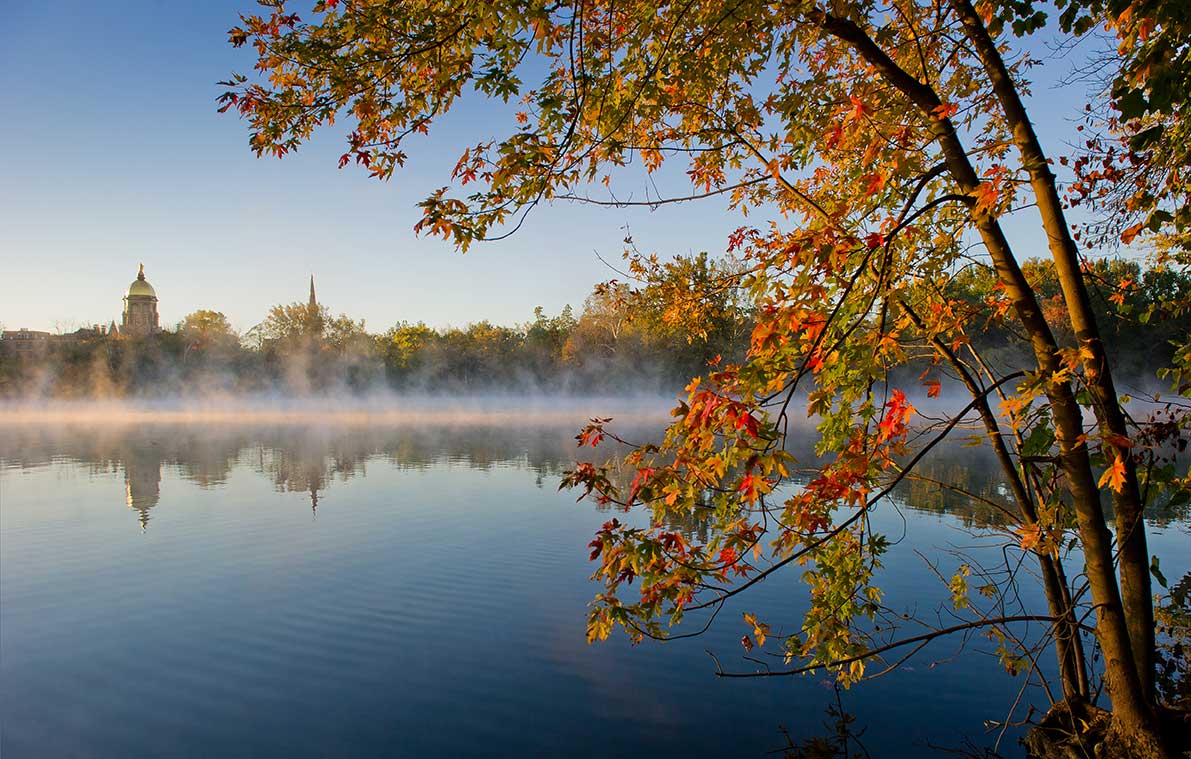 Oct. 14, 2013; Morning mist on St. Joseph Lake. Photo by Matt Cashore/University of Notre Dame 