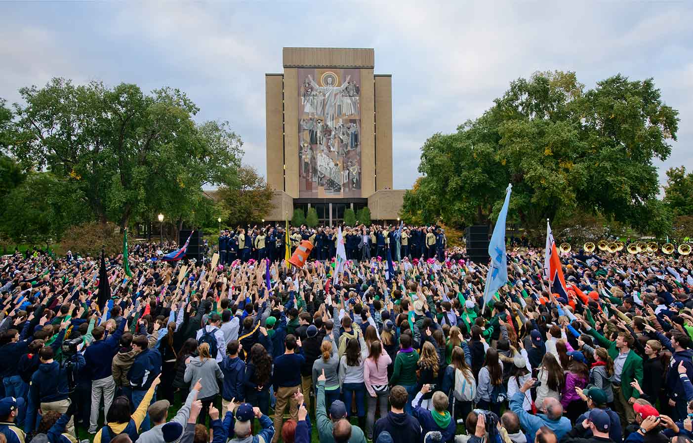 Oct. 18, 2013; Pep rally before the 2013 USC game. Photo by Matt Cashore/University of Notre Dame 