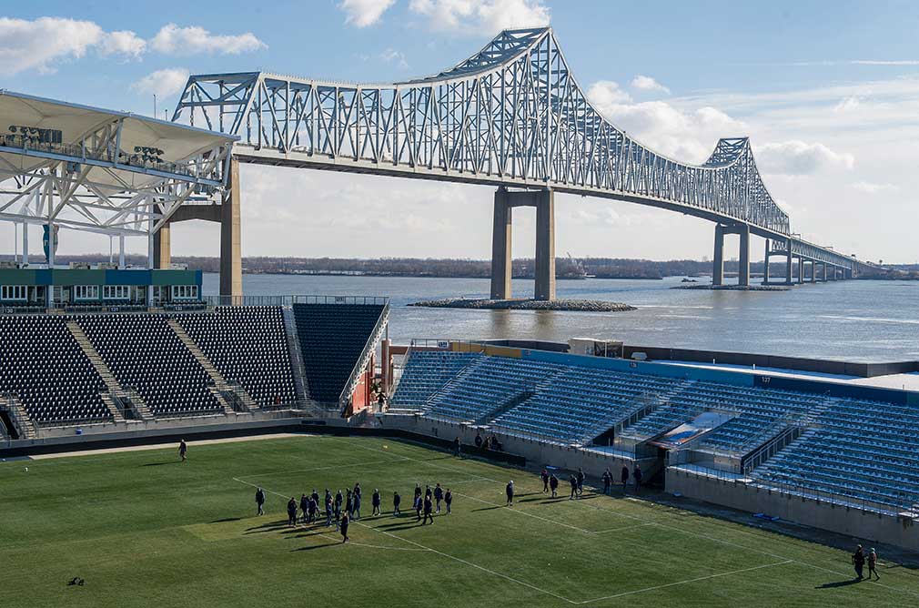 Dec 12, 2013; Notre Dame men's soccer team does a walk through at PPL Park in Chester, Pa. They will play against New Mexico in the semifinals of the NCAA Championship tomorrow night at the stadium. This season marks the program’s first appearance in the College Cup. Photo by Barbara Johnston/University Photographer