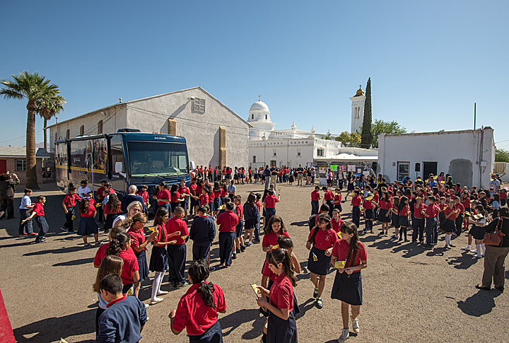 The ACE Bus stops at Santa Cruz School in Tucson, Arizona.