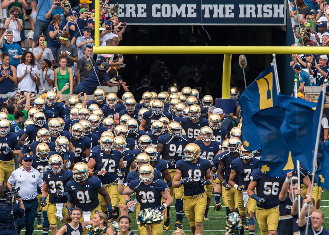 Nothing says "Here Come The Irish" quite like a sign that says "Here Come The Irish." Photo by Matt Cashore