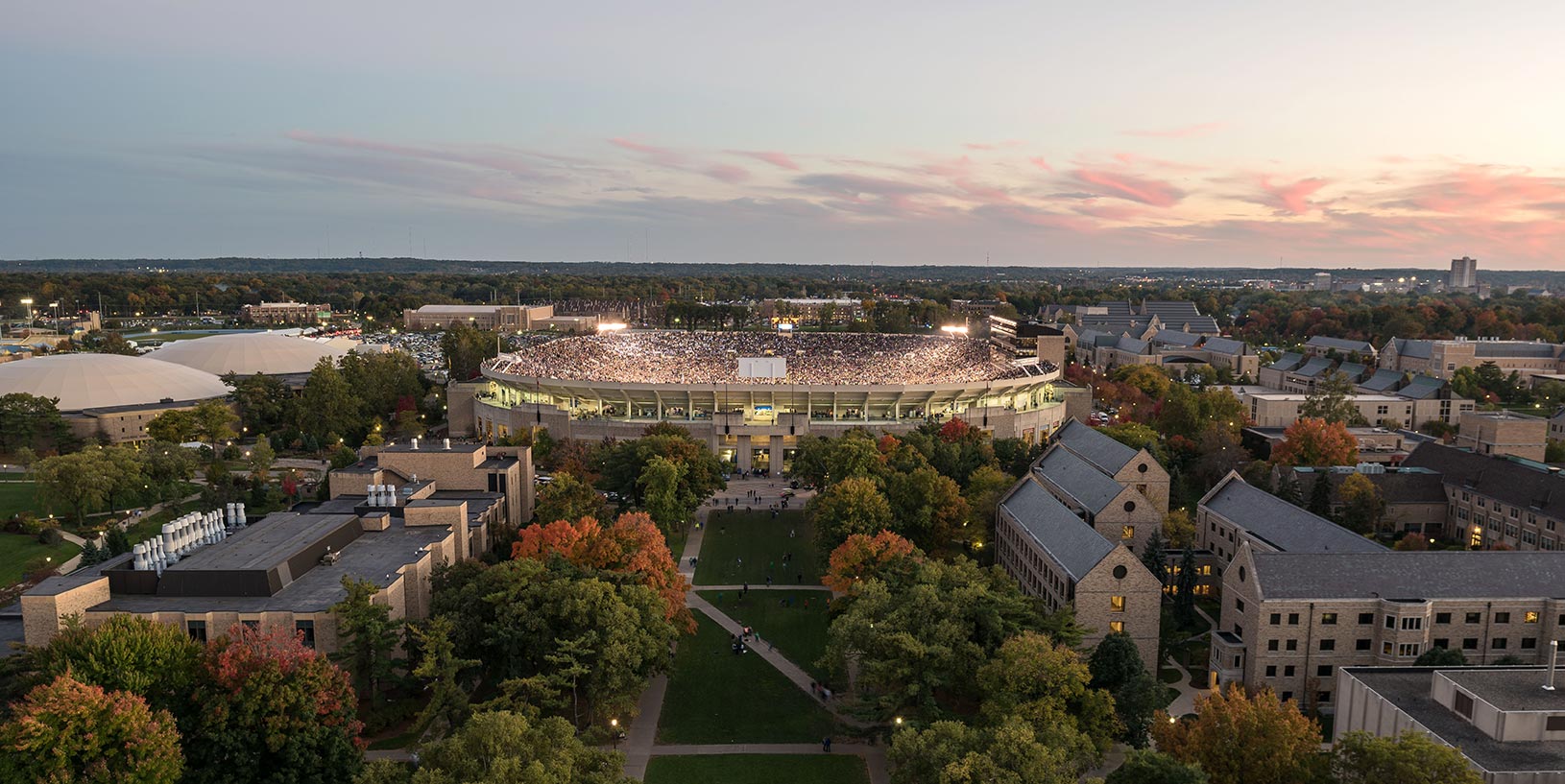 Oct 11, 2014; Notre Dame Stadium at the end of the North Carolina game. (Photo by Matt Cashore)