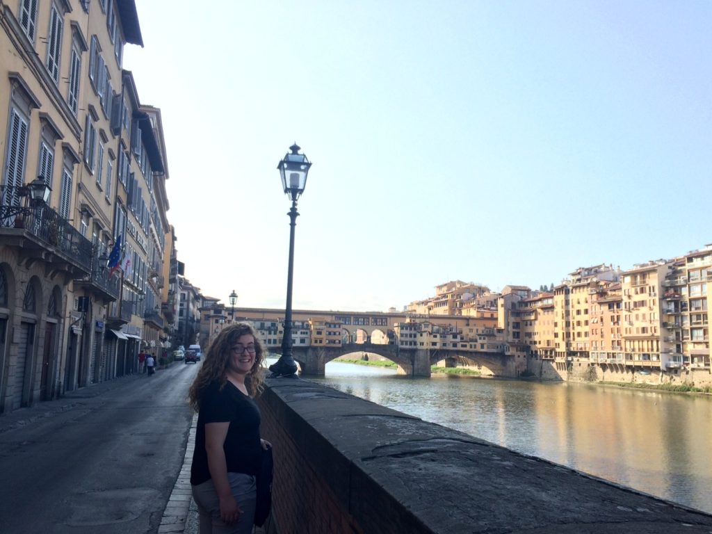 An early morning walk along the Arno River in Florence, on our way to the Uffizi!