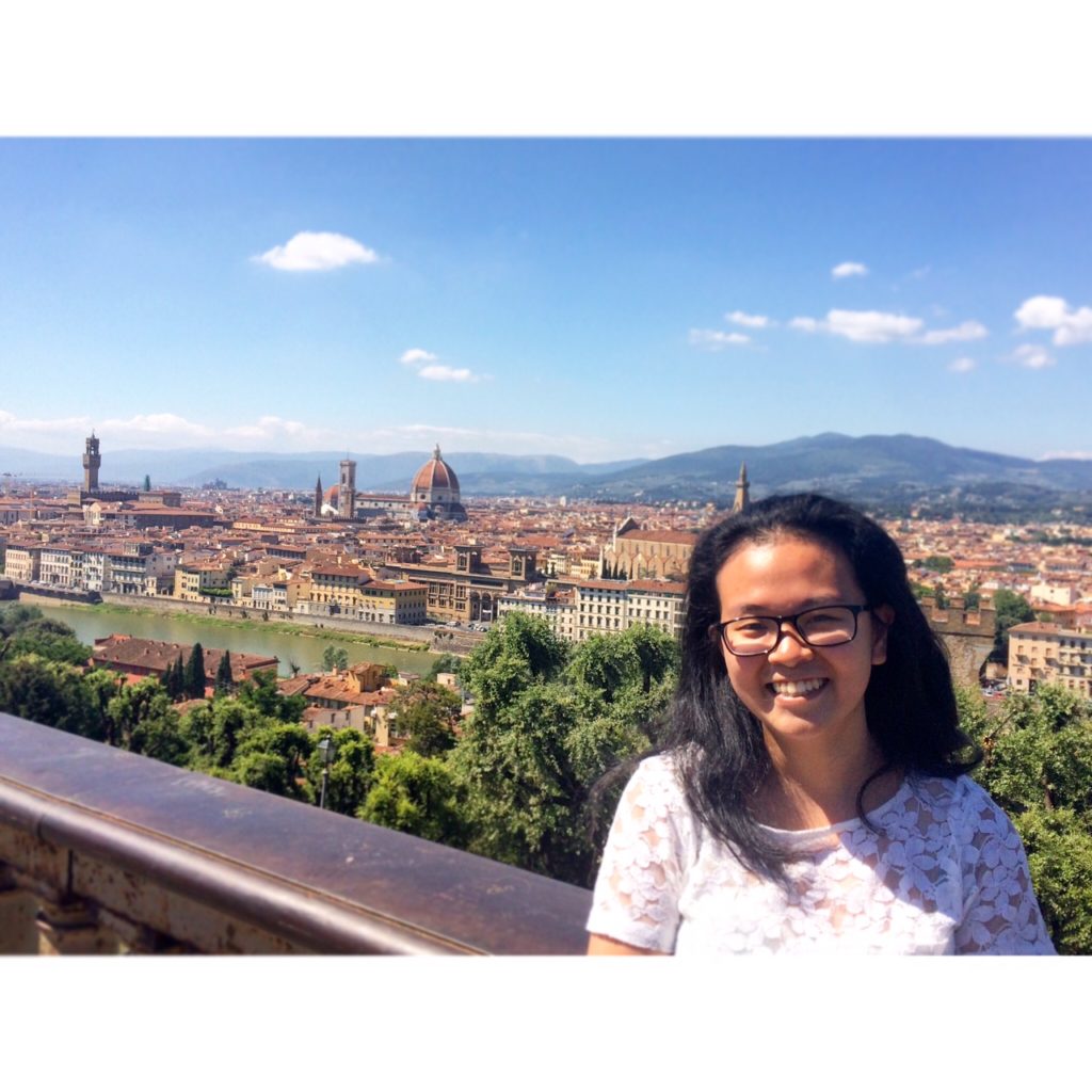 The view from Piazzale Michelangelo in Florence, after climbing what felt like hundreds of steps of staircase