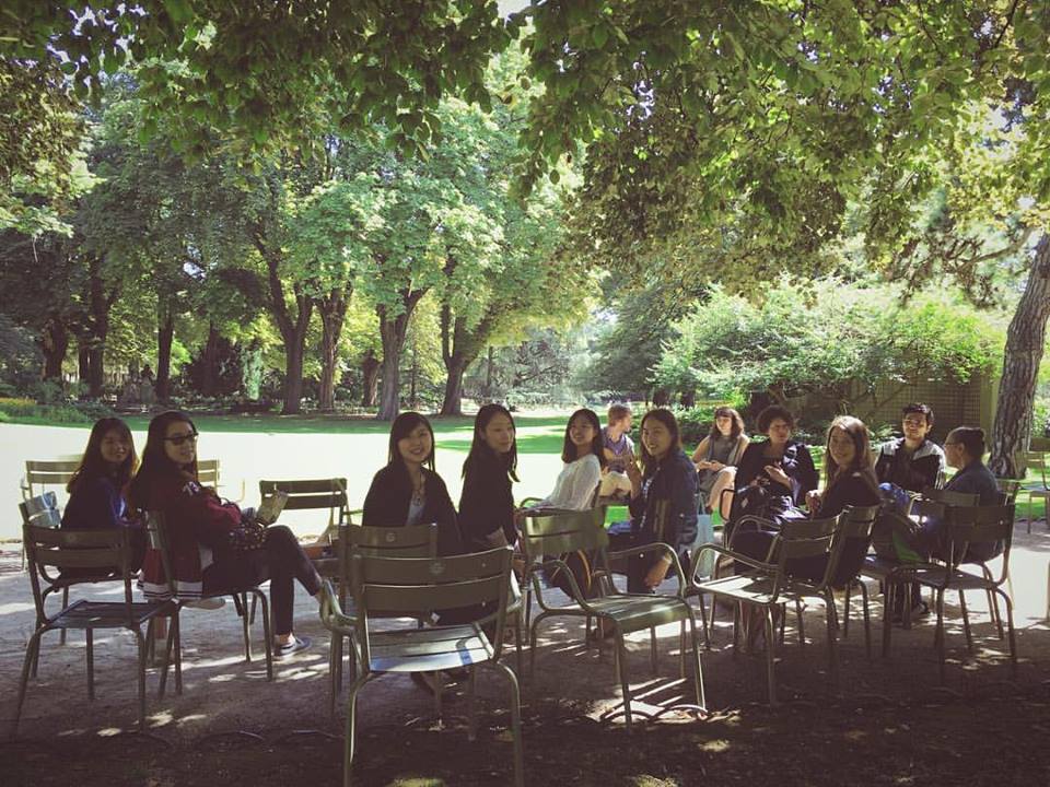 The Entire Class in Jardin du Luxembourg for a "Farewell" Picnic